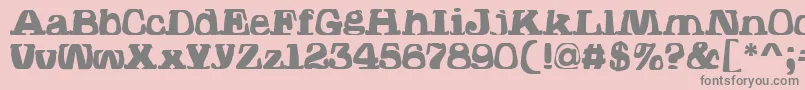 フォントHodadWarpedOne – ピンクの背景に灰色の文字