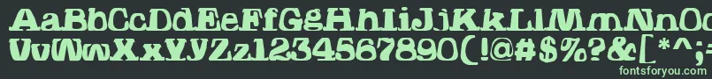 HodadWarpedOne-fontti – vihreät fontit mustalla taustalla
