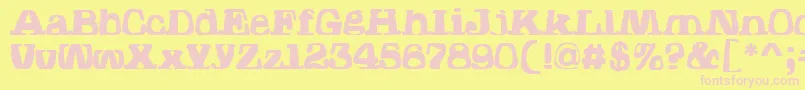 HodadWarpedOne Font – Pink Fonts on Yellow Background