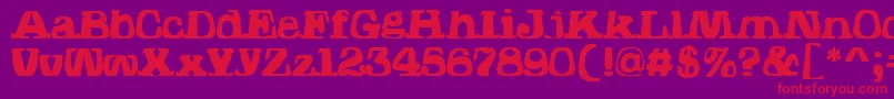 HodadWarpedOne Font – Red Fonts on Purple Background