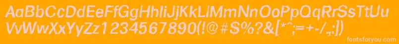 FormularandomMediumItalic-Schriftart – Rosa Schriften auf orangefarbenem Hintergrund