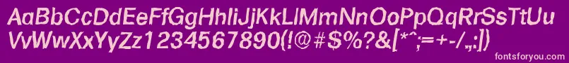 FormularandomMediumItalic-fontti – vaaleanpunaiset fontit violetilla taustalla