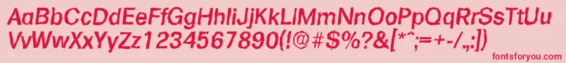 FormularandomMediumItalic Font – Red Fonts on Pink Background