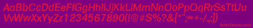 FormularandomMediumItalic Font – Red Fonts on Purple Background