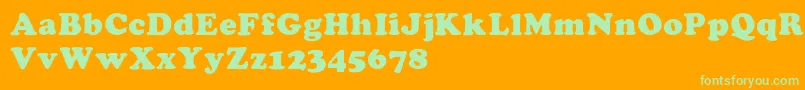 CooperHeavy Font – Green Fonts on Orange Background