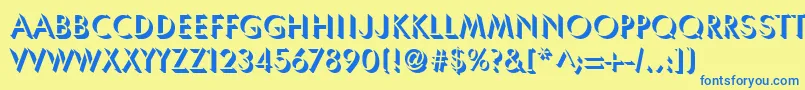 ShadowSsi Font – Blue Fonts on Yellow Background