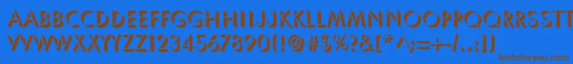ShadowSsi Font – Brown Fonts on Blue Background