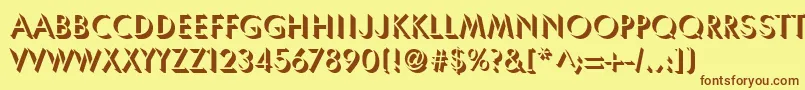 ShadowSsi Font – Brown Fonts on Yellow Background