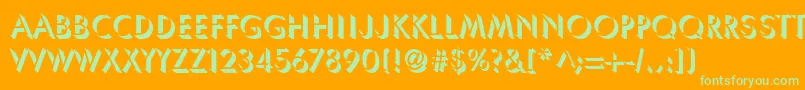 ShadowSsi Font – Green Fonts on Orange Background