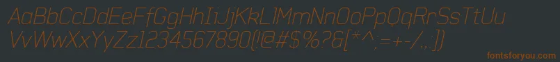 Шрифт BaksheeshThinitalic – коричневые шрифты на чёрном фоне
