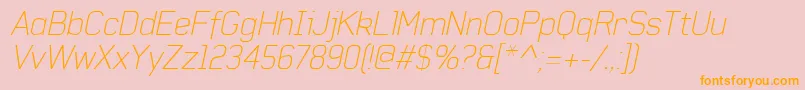 BaksheeshThinitalic-Schriftart – Orangefarbene Schriften auf rosa Hintergrund