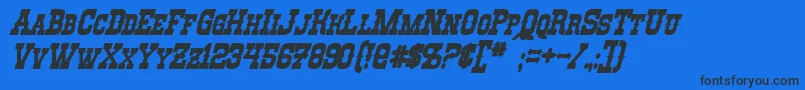 RioOroBoldItalic Font – Black Fonts on Blue Background