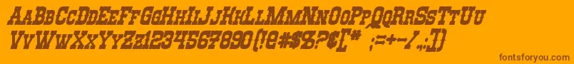RioOroBoldItalic Font – Brown Fonts on Orange Background