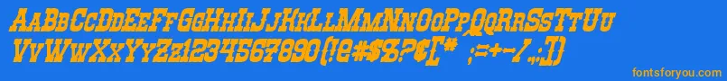 RioOroBoldItalic Font – Orange Fonts on Blue Background