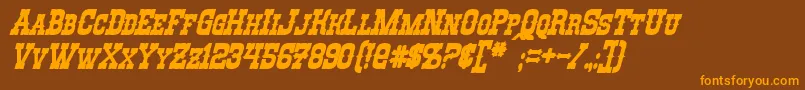 RioOroBoldItalic Font – Orange Fonts on Brown Background