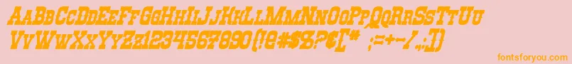 RioOroBoldItalic Font – Orange Fonts on Pink Background