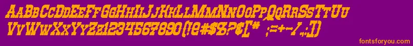RioOroBoldItalic Font – Orange Fonts on Purple Background