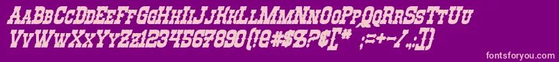 RioOroBoldItalic Font – Pink Fonts on Purple Background
