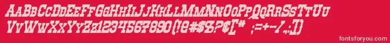 RioOroBoldItalic Font – Pink Fonts on Red Background