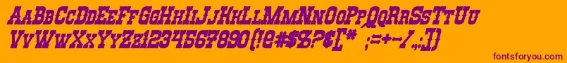 RioOroBoldItalic Font – Purple Fonts on Orange Background