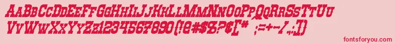 フォントRioOroBoldItalic – ピンクの背景に赤い文字