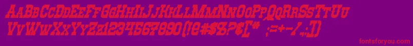 RioOroBoldItalic Font – Red Fonts on Purple Background