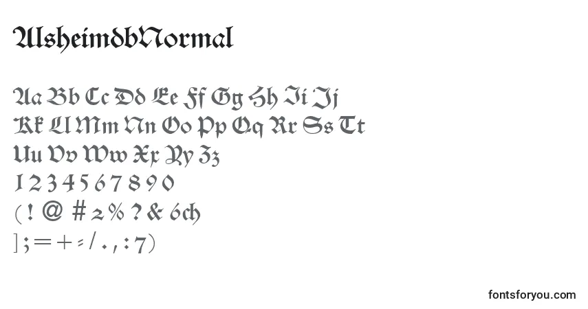 Czcionka AlsheimdbNormal – alfabet, cyfry, specjalne znaki