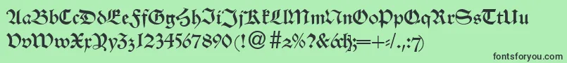 AlsheimdbNormal-fontti – mustat fontit vihreällä taustalla