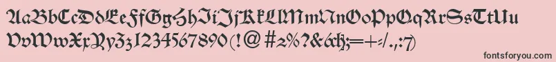 AlsheimdbNormal-fontti – mustat fontit vaaleanpunaisella taustalla