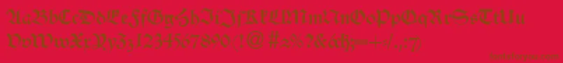 フォントAlsheimdbNormal – 赤い背景に茶色の文字