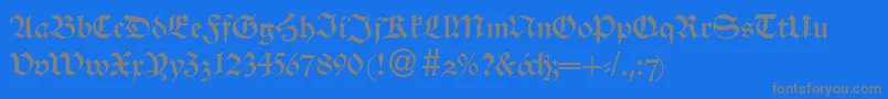 AlsheimdbNormal-Schriftart – Graue Schriften auf blauem Hintergrund