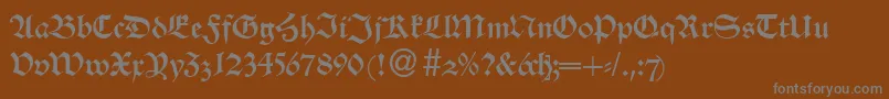 フォントAlsheimdbNormal – 茶色の背景に灰色の文字