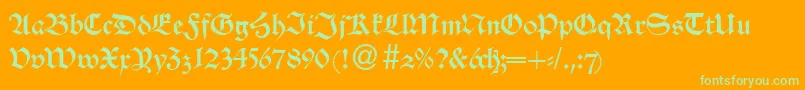 Шрифт AlsheimdbNormal – зелёные шрифты на оранжевом фоне