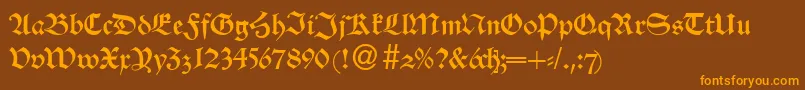 AlsheimdbNormal Font – Orange Fonts on Brown Background