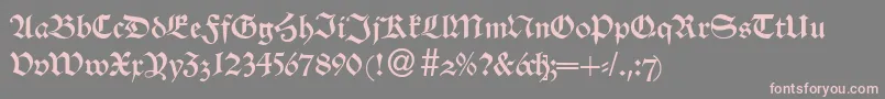 AlsheimdbNormal-fontti – vaaleanpunaiset fontit harmaalla taustalla