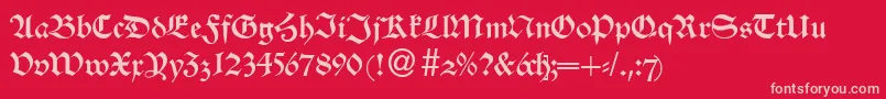 フォントAlsheimdbNormal – 赤い背景にピンクのフォント
