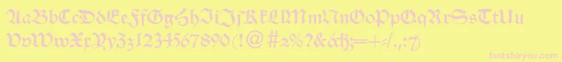AlsheimdbNormal Font – Pink Fonts on Yellow Background