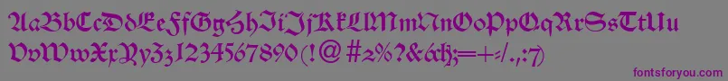 AlsheimdbNormal-Schriftart – Violette Schriften auf grauem Hintergrund