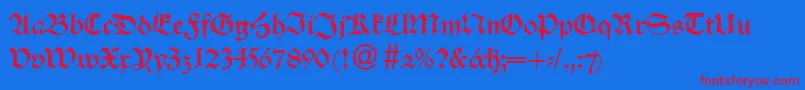 AlsheimdbNormal Font – Red Fonts on Blue Background