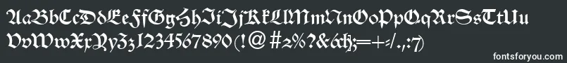 AlsheimdbNormal-fontti – valkoiset fontit mustalla taustalla