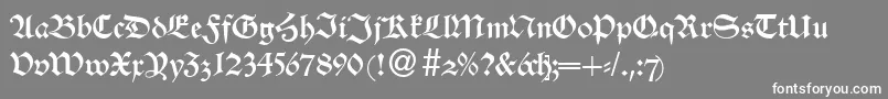 AlsheimdbNormal-fontti – valkoiset fontit harmaalla taustalla