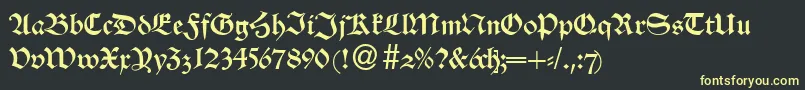 AlsheimdbNormal Font – Yellow Fonts on Black Background