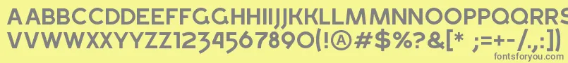 フォントGrossRegular – 黄色の背景に灰色の文字