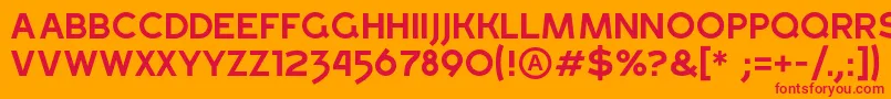 フォントGrossRegular – オレンジの背景に赤い文字