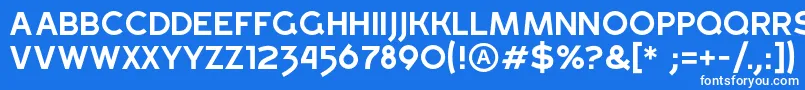 Czcionka GrossRegular – białe czcionki na niebieskim tle