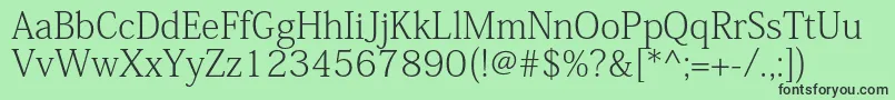 フォントKozminproExtralight – 緑の背景に黒い文字