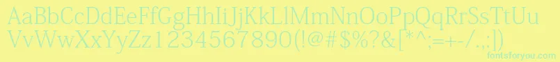 フォントKozminproExtralight – 黄色い背景に緑の文字