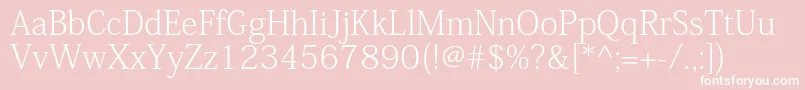 KozminproExtralight-Schriftart – Weiße Schriften auf rosa Hintergrund