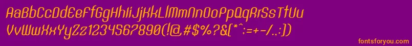 SntAnouvongMediumRegularItalic Font – Orange Fonts on Purple Background