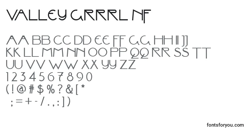 A fonte Valley Grrrl Nf – alfabeto, números, caracteres especiais